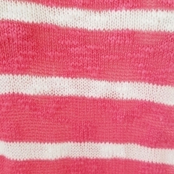 BOUTIQUE NEIMAN MARCUS STRAWBERRY STRIPE LACE TOP SZ XL - Picture 2 of 5